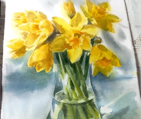 Student practice artwork with unhurried guidance