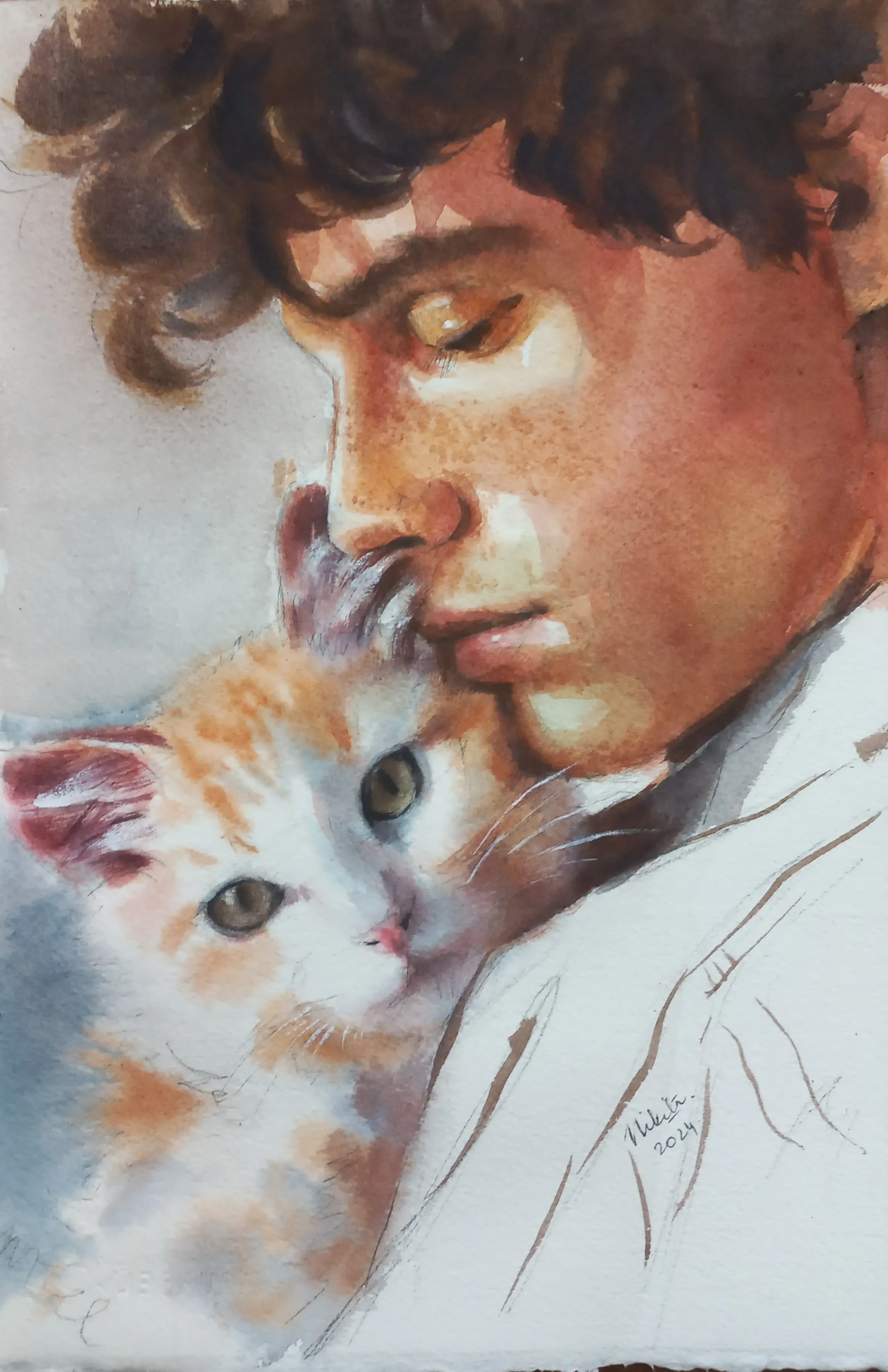 Watercolour sketch from an Alekhyam session