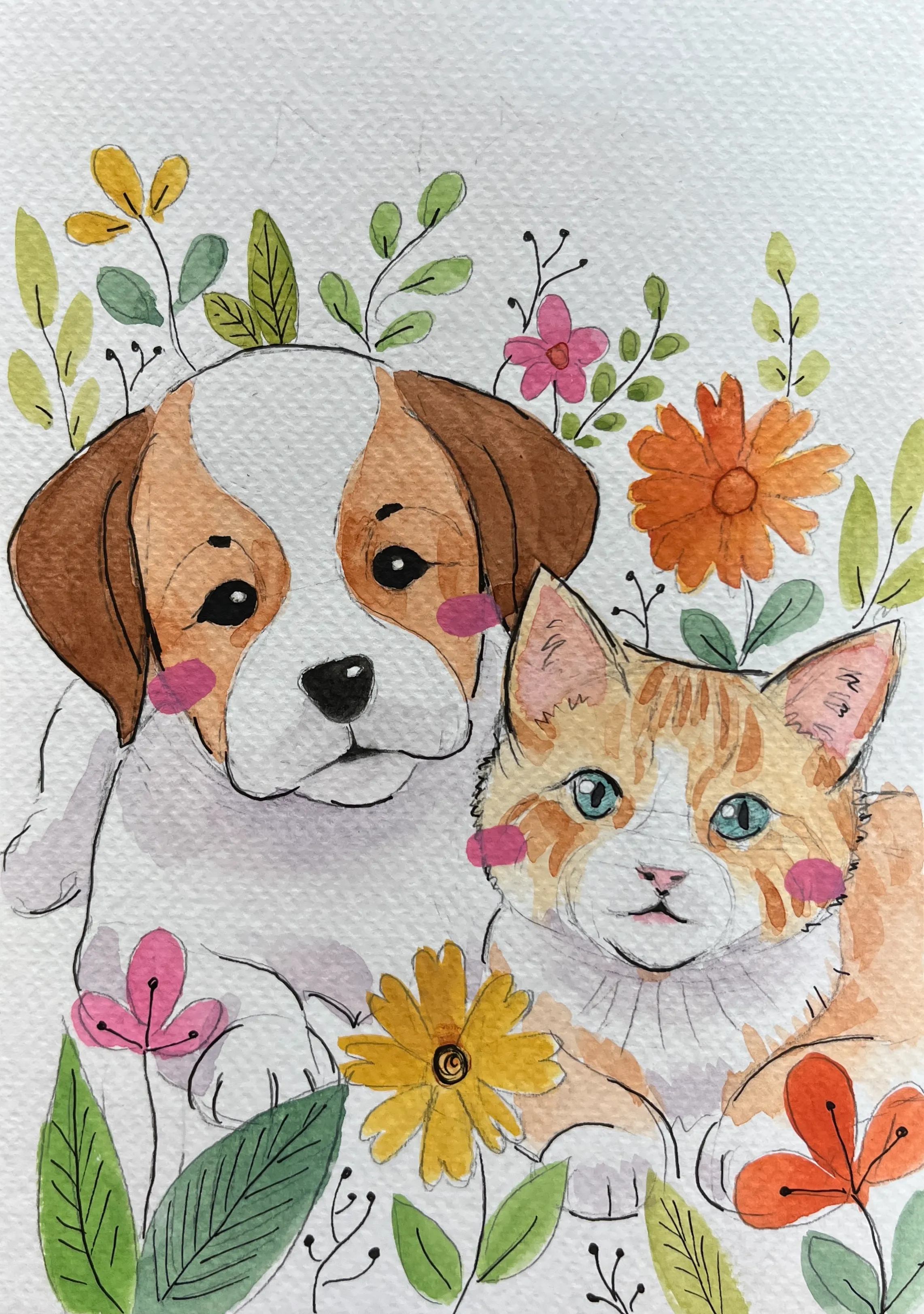 Student practice artwork with unhurried guidance