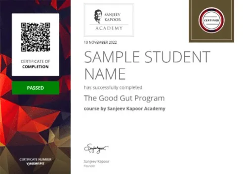 The good gut program certificate