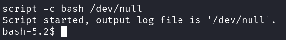 استخدام الأمر script -c bash /dev/null لإنشاء جلسة طرفية مستقلة وتحسين التحكم بالجهاز