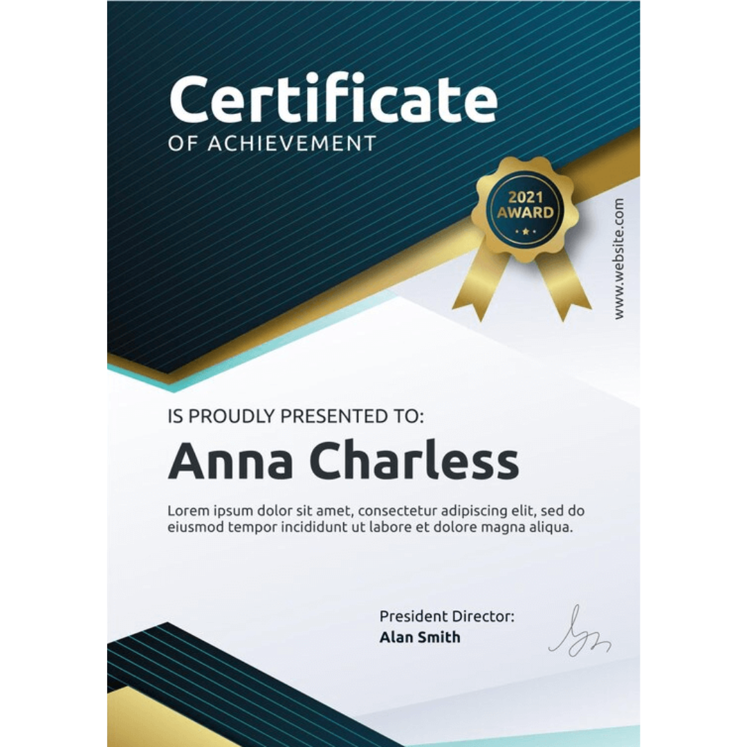 Official AIOpenLabs Certificate Example (Blurred)