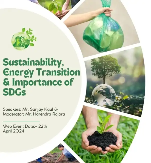 Sustainability, Energy Transition & Importance of SDGs webinar image