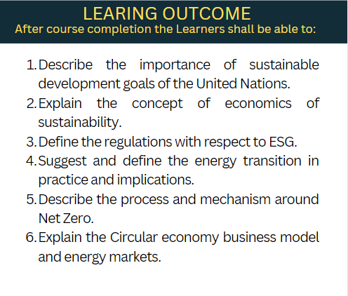Learning outcome sustainability program image