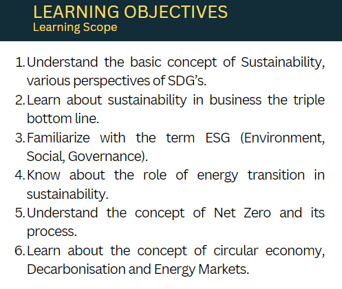 Learning objective sustainability program image
